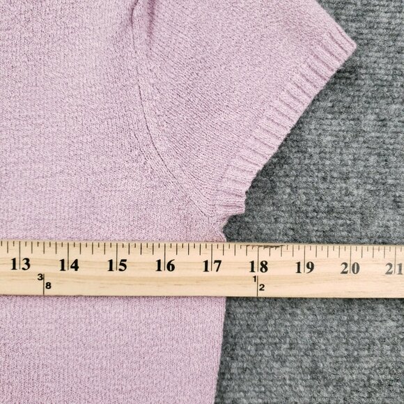 VINTAGE Gap Sweater Womens L Large Pink Pullover Stretch V-Neck Baby Knit Y2K - Picture 5 of 7
